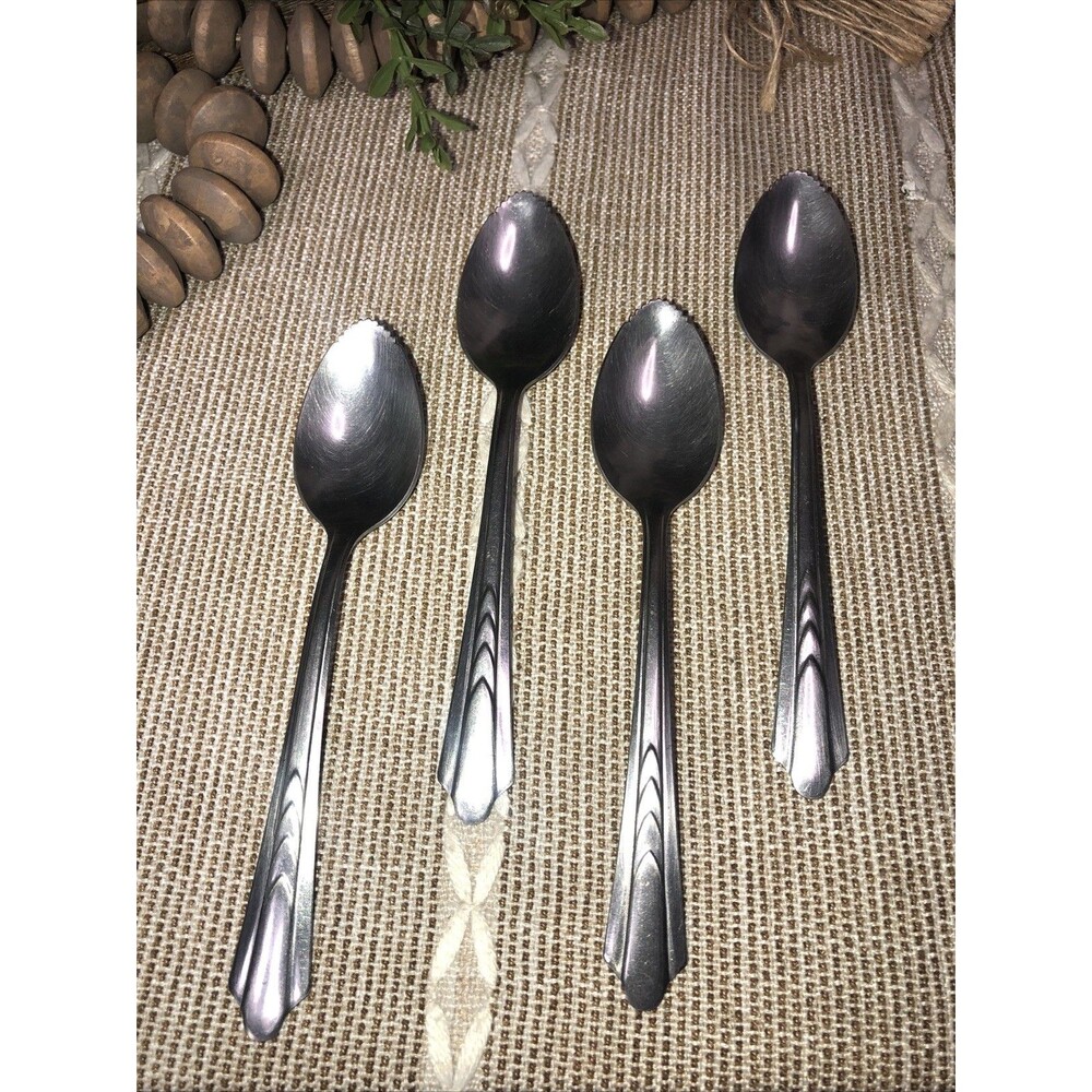 Lot of 4 EKCO Grapefruit Spoons EKS7 Pattern Stainless Steel USA